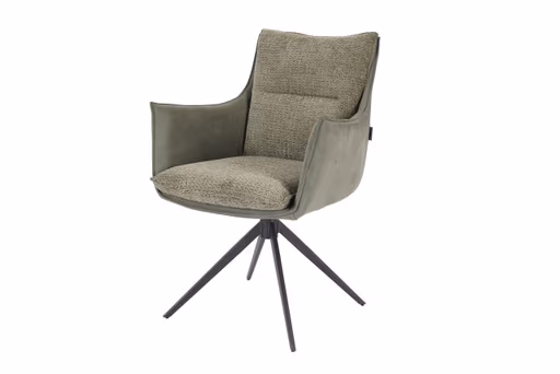 Armlehnstuhl MANDY - drehbar, Stoff, Grün