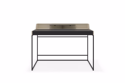 Schreibtisch - Eiche, Milk, Lack, Dunkelgrau