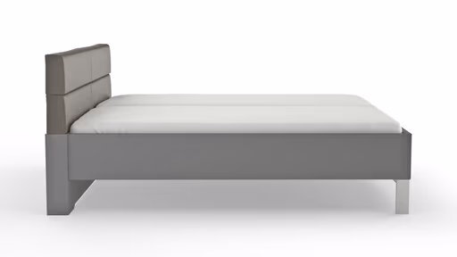 Bett Viana - Liegefläche ca. 200x200 cm, Holzwerkstoff Dunkelgrau , Kunstleder Anthrazit
