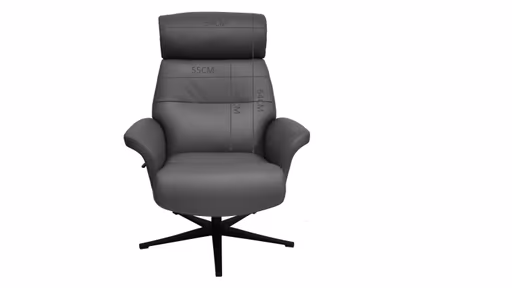 TV-Sessel MOANI mit Hocker - drehbar, Relaxfunktion, Kopfteilverstellung, Leder, Dunkelbraun