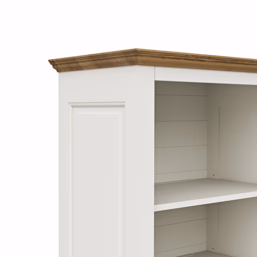 Bücherschrank Louisiana - teilmassiv, Weiß