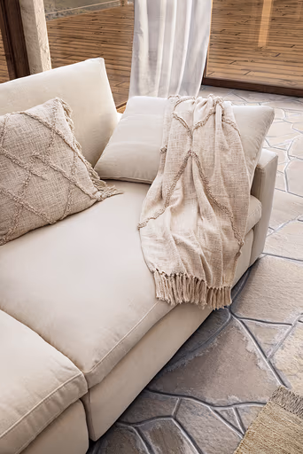 Sofa Palmdale - 4,5-Sitzer, inkl. Kissen, Stoff, Natur