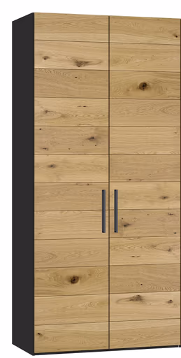 Drehtürenschrank JOIN IT- B ca. 101 cm., Schwarz, Eiche, Natur, Bretteroptik