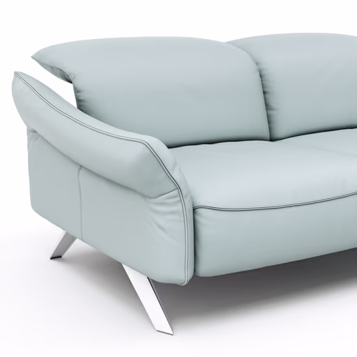 Ecksofa Bormio - 2,5-Sitzer, Ecke rechts, inklusive Kopfteilverstellung, Leder, Jade