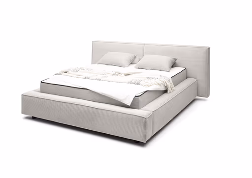 Polsterbett- Liegefläche ca. 180x200 cm, Stoff, Hellgrau, inkl. Matratze
