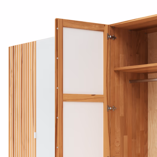 Drehtürenschrank Tigris - B. ca. 300 cm, Kernbuche massiv, geölt