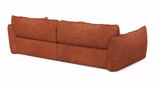 Ecksofa Fluffy - 2,5-Sitzer mit Longchair rechts inkl. Rückenlehne verstellbar, Stoff, Kupfer