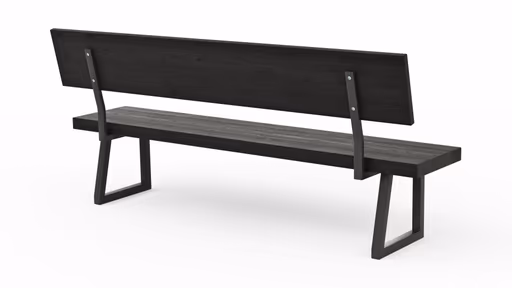 Holzbank Clifton - mit Rückenlehne, Breite ca. 200cm, Zerreiche massiv, smoked