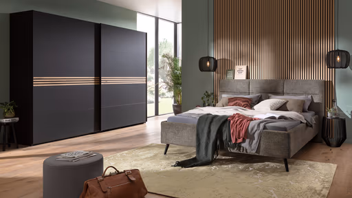 Schwebetürenschrank Viana - BHT ca. 300x230x68 cm, Anthrazit