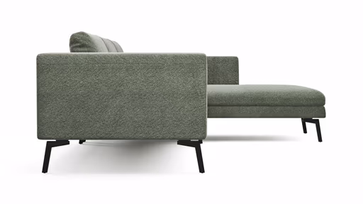 Ecksofa Helmi - 2,5-Sitzer, Longchair rechts, Stoff, Eukalyptus