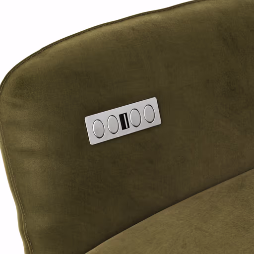 Sessel Noto Relax II - Rückenlehne und Fußteil verstellbar (motorisch), Velour, Schlammgrün