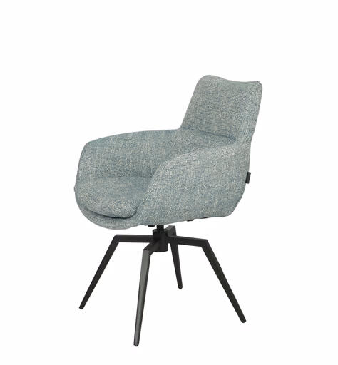 Armlehnstuhl MAXINE - drehbar, Stoff, Petrol