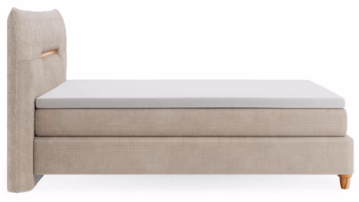 Boxspringbett Alpin - Liegefläche ca. 180x200 cm, Stoff, Graubeige