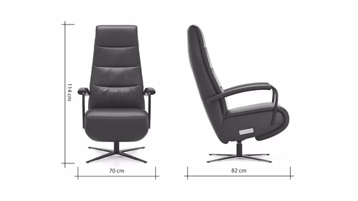 Relaxsessel Rafael - inkl. Relaxfunktion (motorisch), Leder, Schwarz