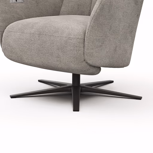 Sessel Noto Relax II - Rückenlehne und Fußteil verstellbar (motorisch), Stoff, Hellgrau