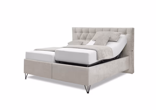 Polsterbett - Liegefläche ca. 180x200 cm, Stoff, Grau