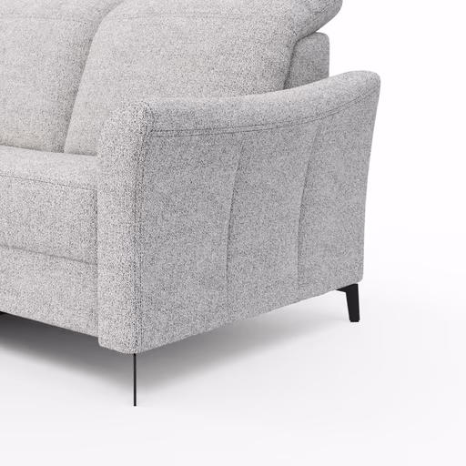 Ecksofa Canterbury - Longchair links mit 2,5-Sitzer, inkl. Relaxfunktion (motorisch) und Kopfteilverstellung, Stoff, Offwhite