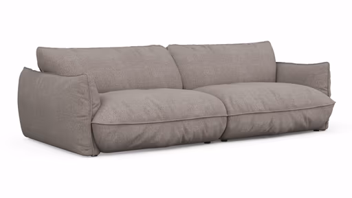 Sofa Fluffy - 4-Sitzer inkl. Rückenlehne verstellbar, Stoff, Taupe