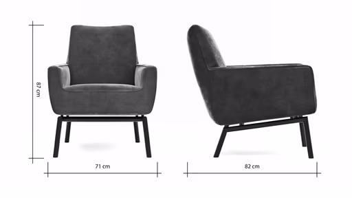 Sessel Matina - Größe L, Velour, Weinrot