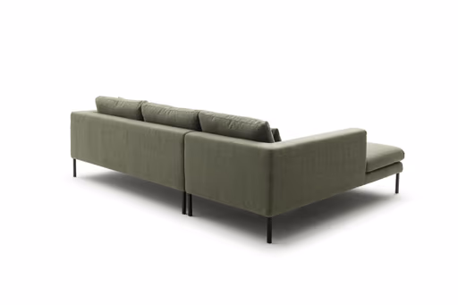 Ecksofa Helmi - Longchair links, 2,5-Sitzer, Stoff, Eukalyptus