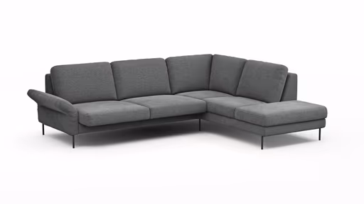 Ecksofa Enna - 3-Sitzer, Ecke rechts, Sitzvorzug (motorisch), Stoff, Anthrazit