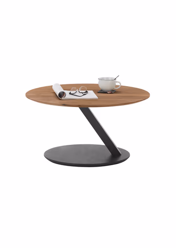 Couchtisch - höhenverstellbar D/H 80x44/60 cm, Kerneiche Umato 