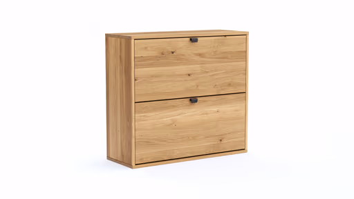 Schuhschrank Williston - Korpus Wildeiche massiv / Front sandgestrahlt