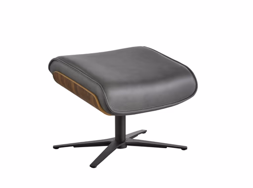 Hocker Perano - Nussbaum, Leder, Antrazit