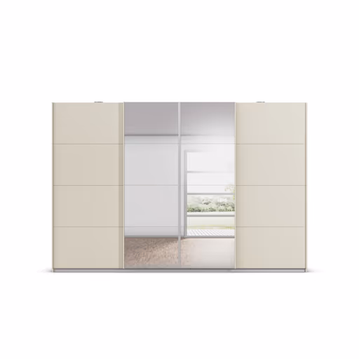 Schwebetürenschrank RIKK- B ca. 316 cm, Champagner, Spiegel