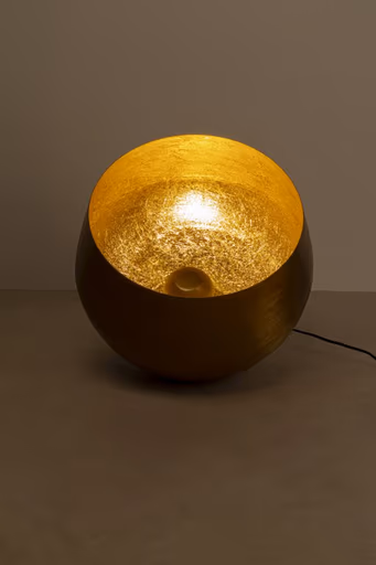 Bodenleuchte- DH ca. 50x50 cm, Stahl, Messing beschichtet, Gold