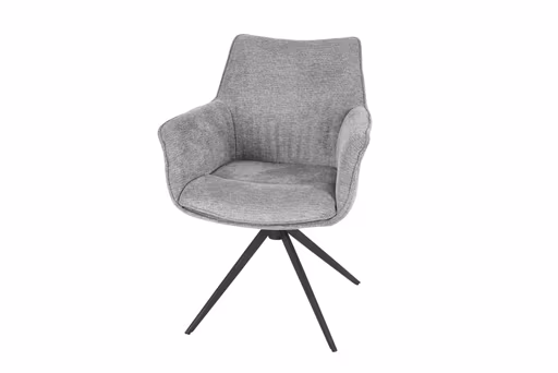 Armlehnstuhl MAIKE - drehbar, Stoff, Hellgrau