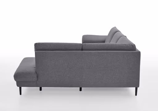 Ecksofa - 3-Sitzer mit Ecke rechts, Stoff, Grau