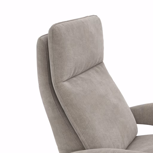 Sessel Tulsa Relax - Größe M, inkl. Fußteil/Rückenlehne verstellbar (motorisch), inkl. Kopfteilverstellung, Stoff, Graubeige