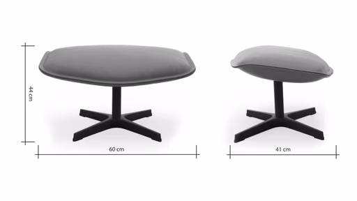 Hocker Helge - Leder, Silber