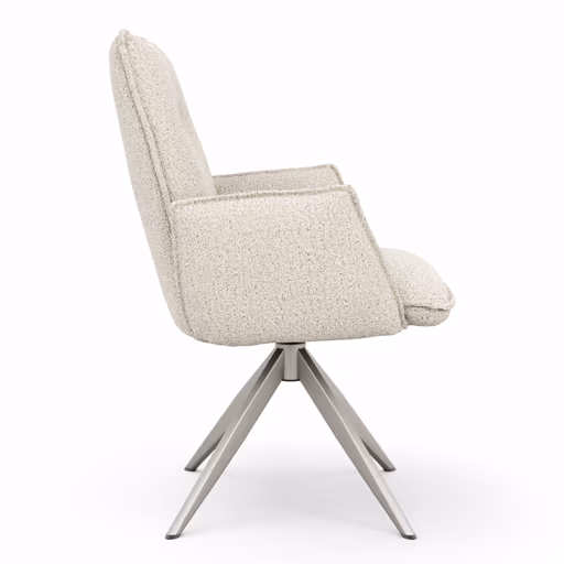 Armlehnstuhl Dinner - drehbar, Stoff, Champagner