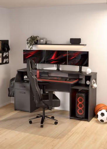 Schreibtisch - LB ca. 171x62 cm, Grau