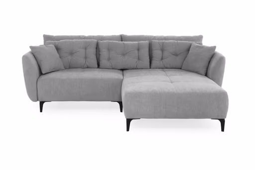 Ecksofa JANEK - 2,5-Sitzer, Ecke rechts, Stoff, Grau