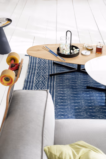 Ecksofa Aki - Longchair links, 1,5-Sitzer, Stoff, Hellgrau