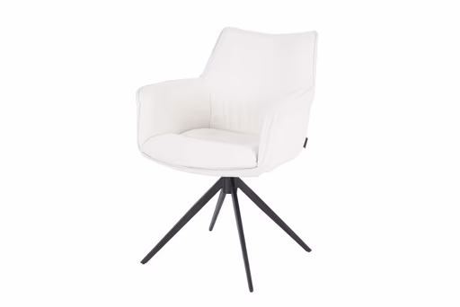 Armlehnstuhl MAIKE - drehbar, Stoff, Weiß