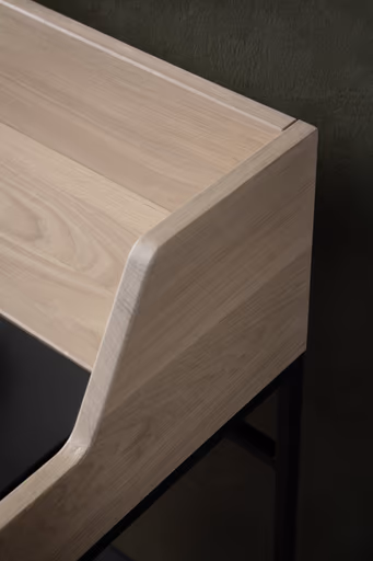 Schreibtisch - Eiche, Milk, Lack, Dunkelgrau