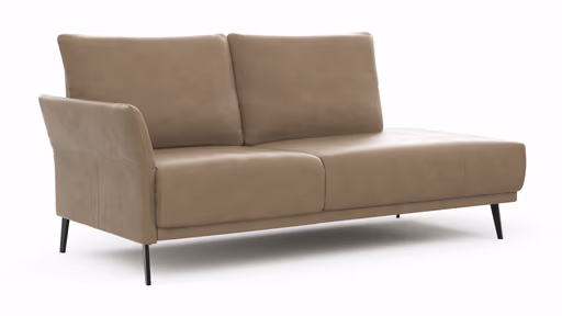 Recamiere Rosario - Ausrichtung links, Leder, Rauchbraun