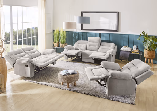 TV-Sessel - Relaxfunktion, Stoff, Grau