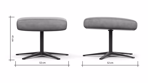 Hocker Noto Relax II - Leder, Schwarz