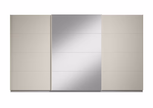 Schwebetürenschrank RIVASA- B ca. 361 cm, Champagner, Spiegel