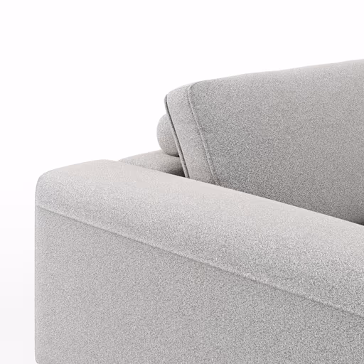 Ecksofa Solano - 2,5-Sitzer mit Longchair Rechts, Boucle, Hellgrau