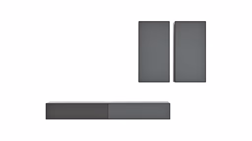 Wohnwand Edge - B ca. 180 cm, Lack, Graphit