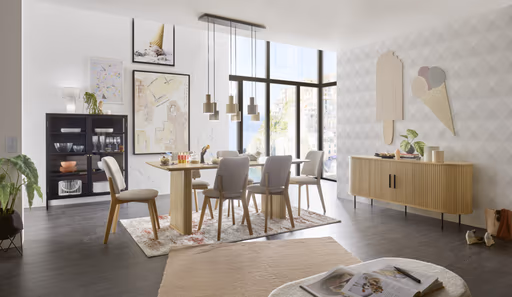 Stuhl SITTING TOGETHER_D- Stoff, Rost, Eiche Natur, Geölt