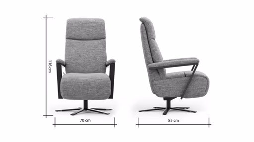  Drehsessel Enno Lazyline - Größe M inkl. Relaxfunktion, Stoff, Lime