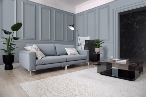 Couchtisch Sansa - LBH ca. 90x90x38 cm, Keramik, Schwarz