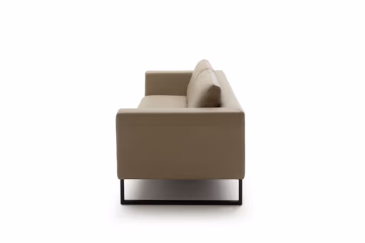 Sofa Helmi - 3-Sitzer, Leder, Cappuccino, Metallkufe